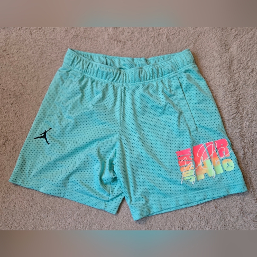 Air Jordan Dry-fit Teal Mesh Shorts with 90's Retro Logo